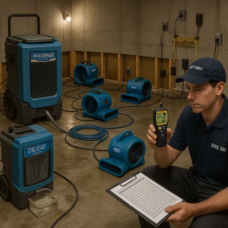 Structural Drying and Dehumidification process in Williams, OR